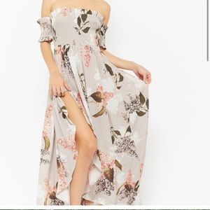 Smocked floral high low dress